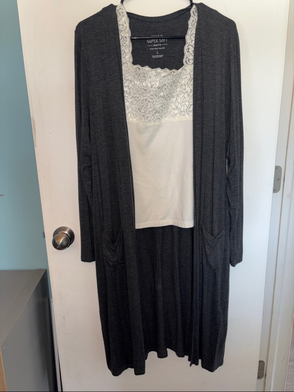 EUC 1XL TORRID Charcoal Cardigan - GUC- AS IS